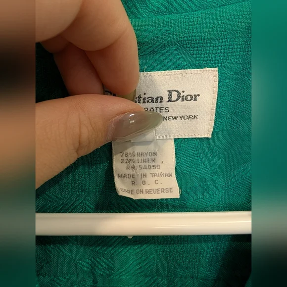 Vintage Christian Dior Separates Emerald Green Blouse – Size 10 - Picture 4 of 6